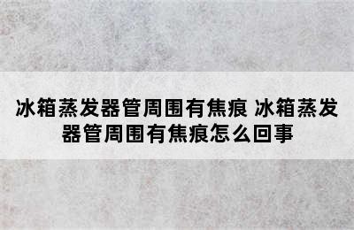 冰箱蒸发器管周围有焦痕 冰箱蒸发器管周围有焦痕怎么回事